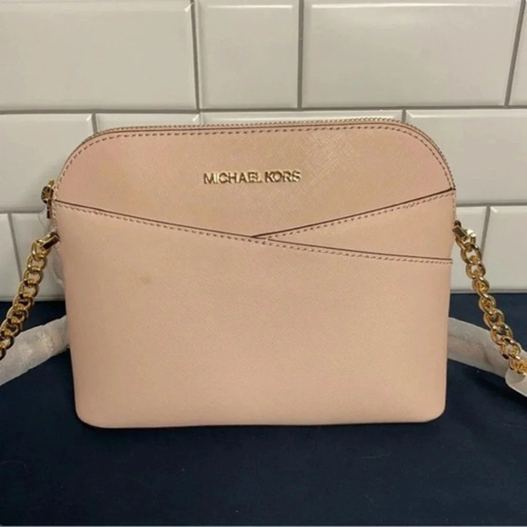 BNWT Michael Kors Powder Blush Medium Dome Xcross Xbody Leather